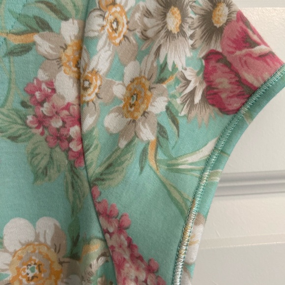 Miss Elaine Relax Floral Dress Green Pink Size S - Picture 12 of 13